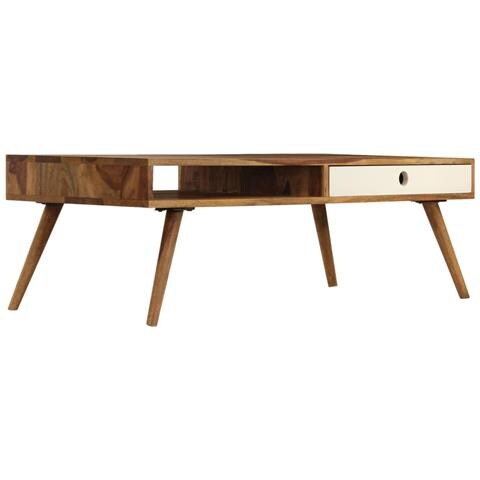 Tavolino Da Salotto 110x50x35 Cm In Legno Massello Di Acacia - Foto 1