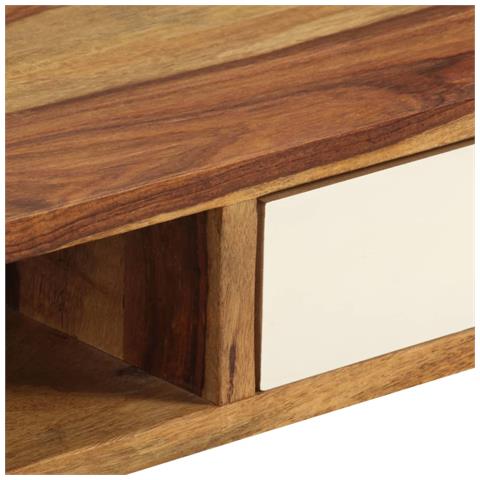 Tavolino Da Salotto 110x50x35 Cm In Legno Massello Di Acacia - Foto 8