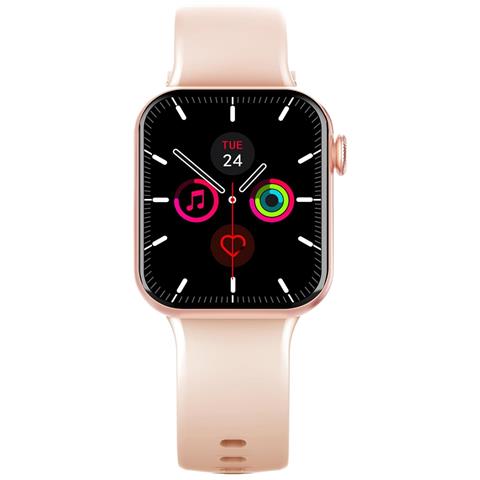 Orologio Connesso Quadrato Bluetooth Autonomia 7 Giorni Impermeabile Ip67, Rosa - Foto 6