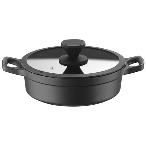 PRO Casseruola bassa in alluminio con rivestimento interno antiaderente con coperchio Diametro - Ø 40 cm Made in Italy - Foto 1