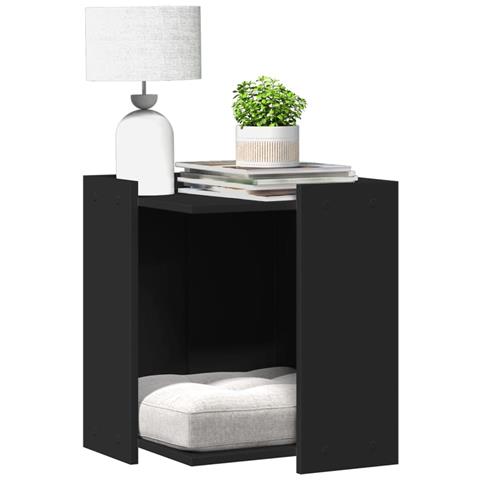 Recinto per Lettiera per Gatti Nero 60x40x40 cm in Truciolato - Foto 2