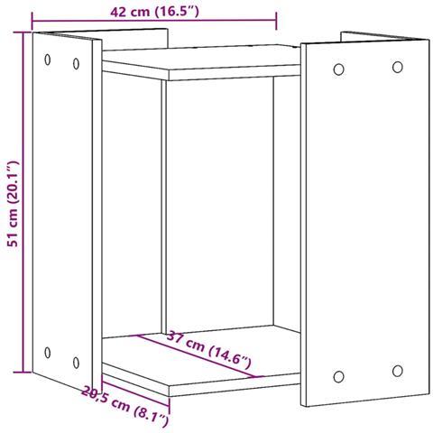 Recinto per Lettiera per Gatti Nero 60x40x40 cm in Truciolato - Foto 9