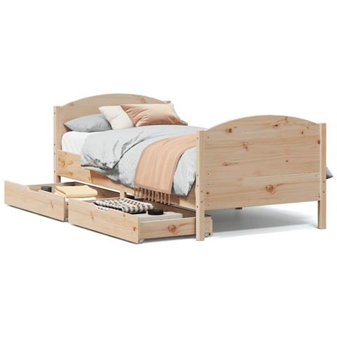 Letto senza Materasso 75x190 cm in Legno Massello Pino - Foto 1