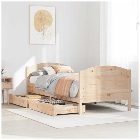 Letto senza Materasso 75x190 cm in Legno Massello Pino - Foto 2