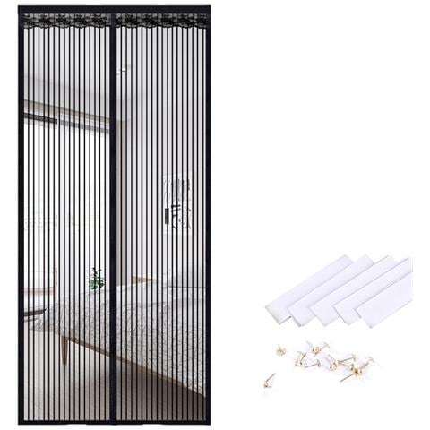 Tenda A Zanzariera Magnetica Per Porta, In Poliestere A Righe, 80 Cm X 210 Cm - Foto 1