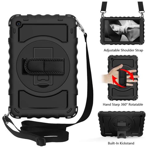 Custodia Per Samsung Galaxy Tab A 10.1"" Supporto E Tracolla Nera - Foto 4