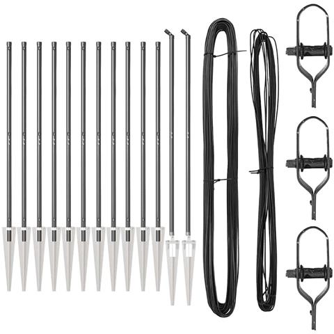 Pali per Recinzione 13 pcs Grigio Ø32mm 140 cm Acciaio zincato - Foto 1