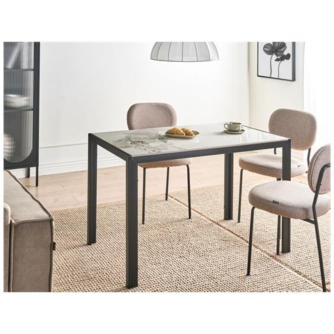 Tavolo Da Pranzo Clarence Marmo Bianco 120 Cm 70 Cm Ceramica - Foto 1