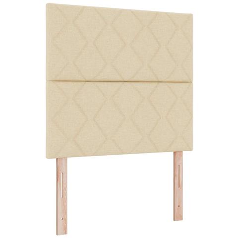 Letto a molle con materasso Crema 90 x 190 cm Tessuto - Foto 1