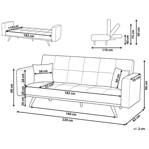Divano Letto 3 Posti Hjulby Verde - Foto 6
