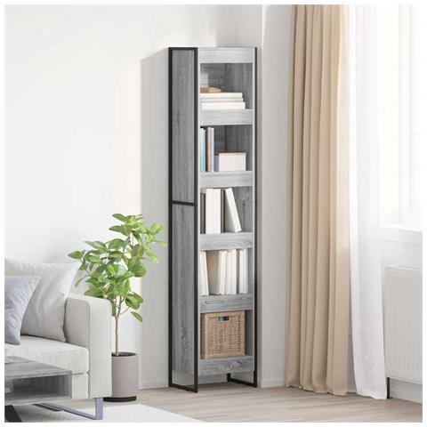 Armadio per Libri Grigio Sonoma 80 x 30 x 155 cm - Foto 2
