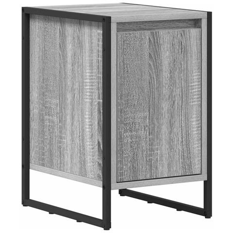 Comodino Grigio Sonoma 39,5 x 30 x 50 cm Legno multistrato - Foto 1