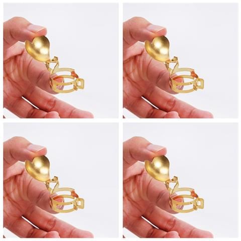 Spegni Candela Automatico Regolabile A Forma Di Cuore - Set Da 4, Acciaio Dorato - Foto 1