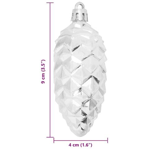 Palla di pino di Natale 40 pcs Argento Plastica - Foto 6