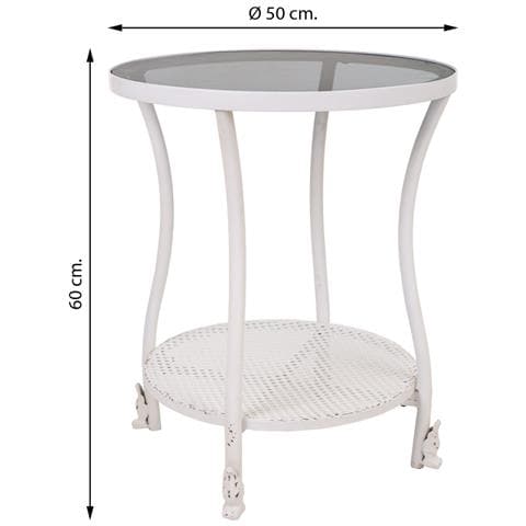 Tavolino In Metallo Bianco 50x50x60h - Foto 6