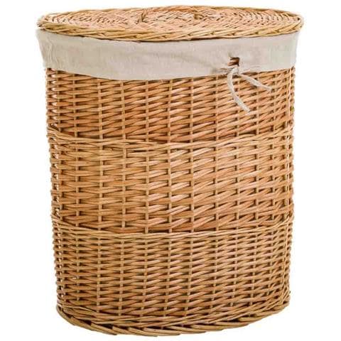 Set Di 3 Cestini In Vimini Foderati Marroni - Foto 2