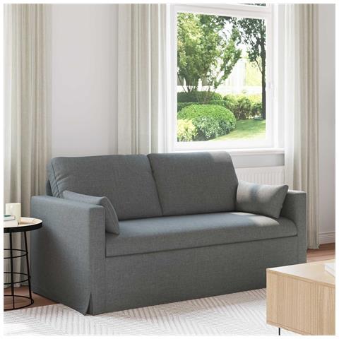 Divano Grigio scuro 158 x 78 x 80 cm Tessuto - Foto 2
