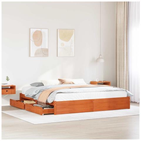 Struttura del letto con cassetto Marrone cerato 180 x 200 cm - Foto 2