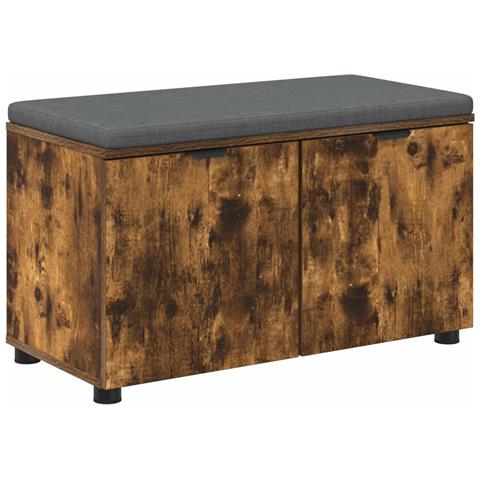 Panca per ingresso con porta Quercia Affumicata 80 x 38 x 46 cm - Foto 1