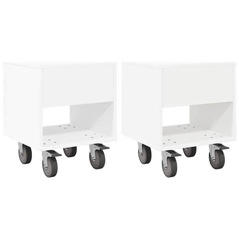 Comodino 2 pcs Bianco 40,5 x 40 x 48 cm Legno multistrato - Foto 1