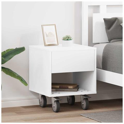 Comodino 2 pcs Bianco 40,5 x 40 x 48 cm Legno multistrato - Foto 2