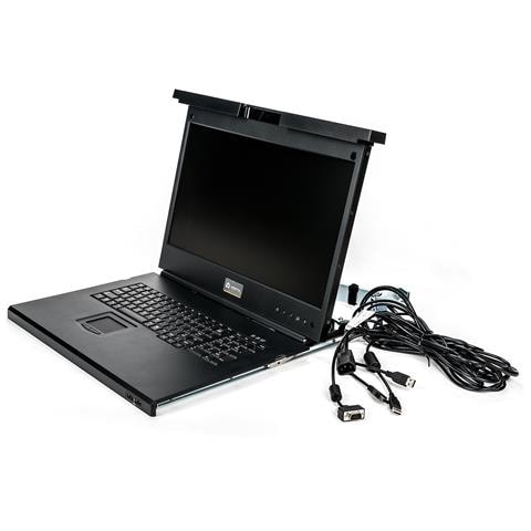 Avocent 1 Computer - 47 cm (18,5") LCD - 1600 x 1200 - 3 x USB - 1 x VGA - Tastiera - 120 V AC, 230 V AC Input Voltage - 1U Alto - Foto 1