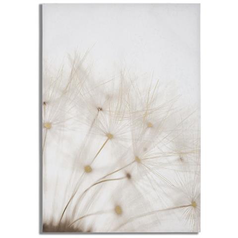 Stampa Dipinta Tin Soffioni Di Tarassaco Bianco E Oro Su Tela 80x120 Cm - Foto 1