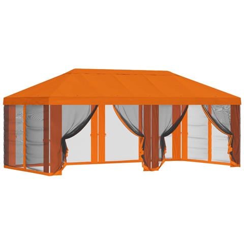 Copertura Gazebo con Pareti Laterali 6 x 3 m Arancione - Foto 1