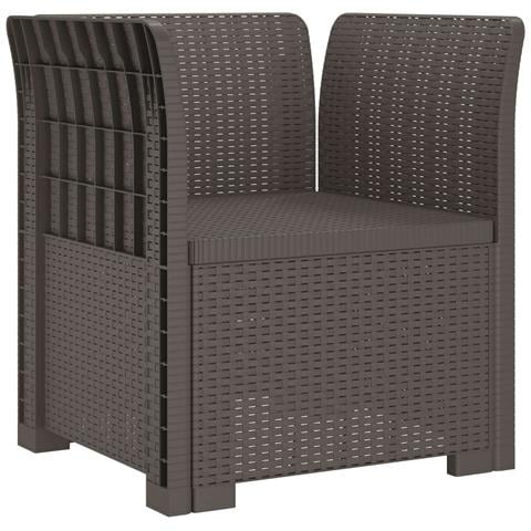 Poltrona a 1 Posto con Cuscino Aspetto Rattan PP Grigio Chiaro - Foto 2