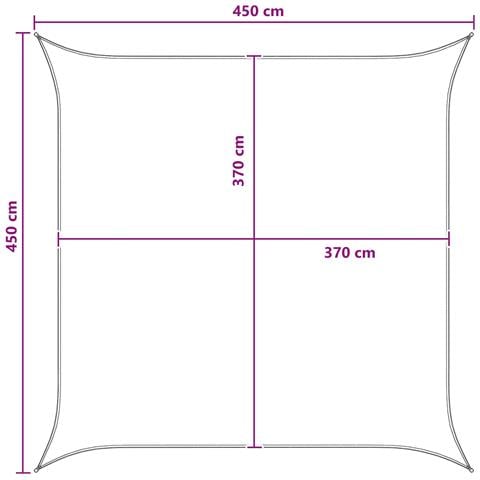 Telo Ombra Antracite e Bianco 4,5 x 4,5 m HDPE - Foto 8