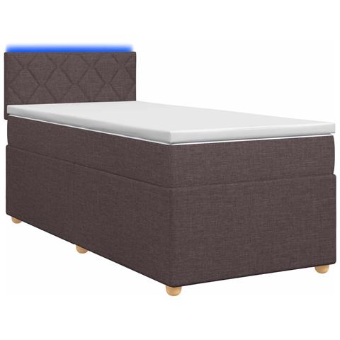 Letto box spring con materasso Marrone Scuro 90 x 190 cm - Foto 1