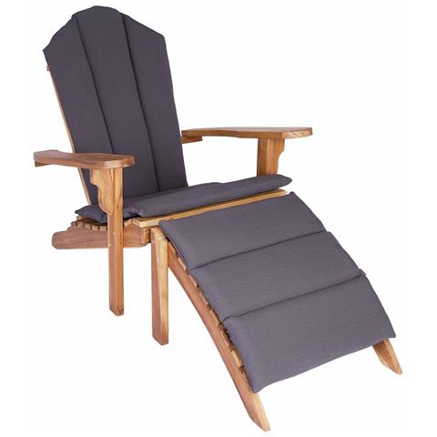 Sedia Adirondack da Giardino con Poggiapiedi Naturale - Foto 1
