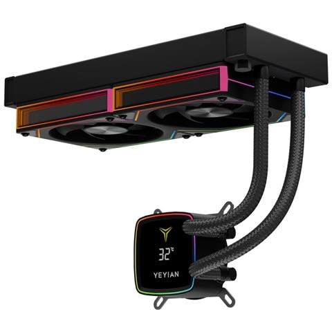 Sistema di raffreddamento a liquido AIO da 240 mm, 2 ventole Prism 7 ARGB PWM da 120 mm, 1800 RPM, display digitale, USB 2.0. - Foto 1