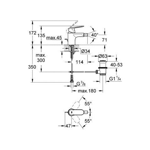 Rubinetto bidet eurosmart Cosmo Grohe - Foto 2