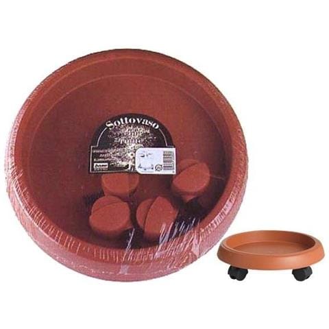 Expo 42 Pezzi Sottovaso Con Ruote Diametro Cm. 25 Colore Terracotta - Foto 2
