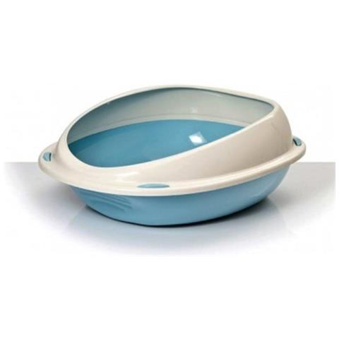 Lettiera Scoperta Per Gatti Gatto Shuttle Con Bordi Rialzati Salva Sporco 57 Cm - Celeste - Foto 3