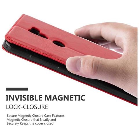 Custodia Compatibile Con Xiaomi Mi 5s Plus In Rosso Mela - Coperchio Protettiva Con Chiusura Magnetica, Funzione Stand E Tasca Per Le Carte - Foto 5