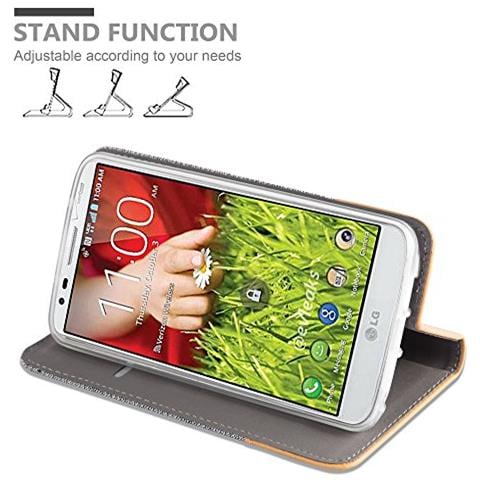 Custodia Compatibile Con Lg G2 In Grigio Chiaro Marrone - Coperchio Protettiva Con Chiusura Magnetica, Funzione Stand E Tasca Per Le Carte - Foto 2
