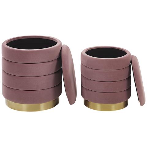 Set Di 2 Pouf Contenitore Rosa Garland - Foto 16