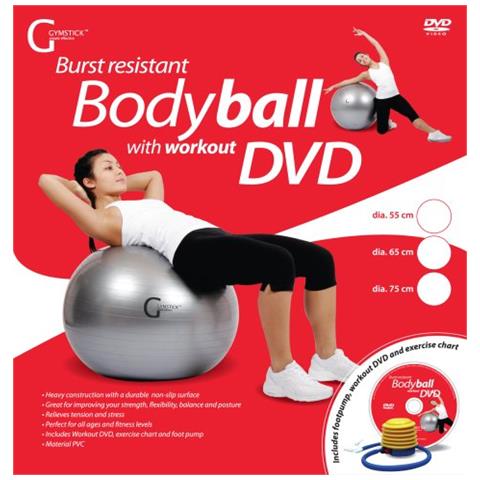 Gymstick Palla Poiche Ginnastica Antiburstsystem Con Pompa Video Online 55 Centimetri Argento - Foto 2