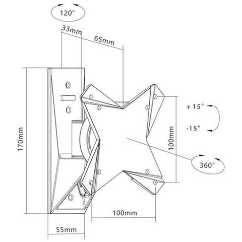 Supporto Da Parete Per Monitor 13-27"" Orientabile, Inclinabile, Girevole, Eco-110b - Foto 2
