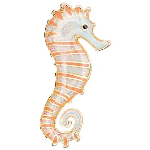 Spilla - Cavalluccio Marino - Arancione E Bianco - 30 X 13 Mm - Foto 1