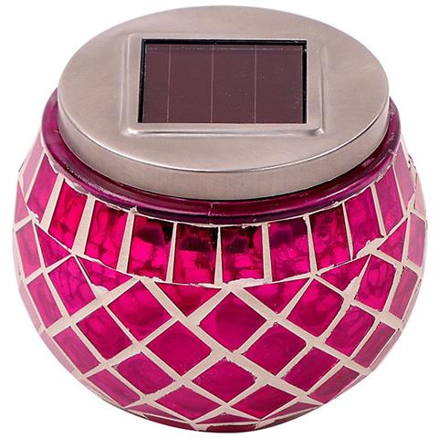 Lampade Solari Decorative, Luci Notturne in Vetro a Mosaico Ad Energia Solare Lampade da Tavolo per Decorazioni da Giardino, Patio, Feste