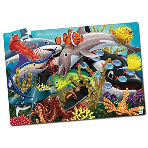 Puzzle Doubles Glow In The Dark - Sea Life - Puzzle Prescolare Che Si Illumina Al Buio Da 100 Pezzi (3 X 2 Piedi) - Regali Educativi Per Ragazzi E Ragazze Dai 3 Anni In Su, Numero Modello: 115220 - Foto 1