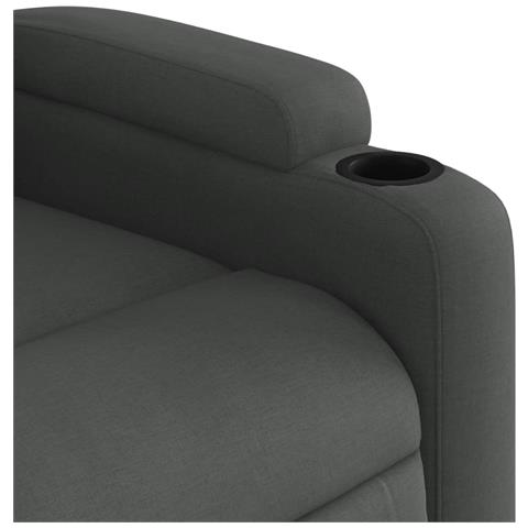 Poltrona Reclinabile In Tessuto Grigio Scuro - Foto 2