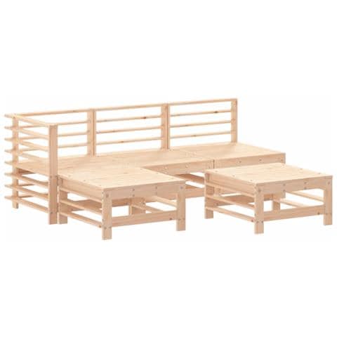 Set Salotto da Giardino 5 pz in Legno Massello di Pino - Foto 2