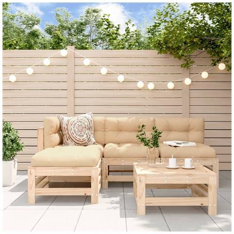 Set Salotto da Giardino 5 pz in Legno Massello di Pino - Foto 1