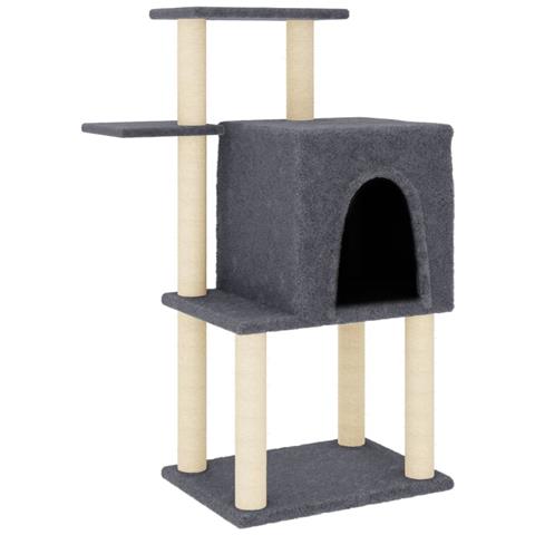 Albero Per Gatti Con Tiragraffi In Sisal Grigio Scuro 97 Cm - Foto 1