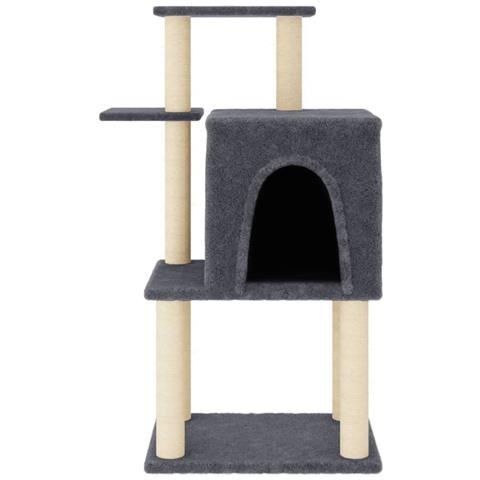Albero Per Gatti Con Tiragraffi In Sisal Grigio Scuro 97 Cm - Foto 2