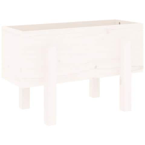 Fioriera Da Giardino Bianca 62x30x38 Cm Legno Massello Di Pino - Foto 1